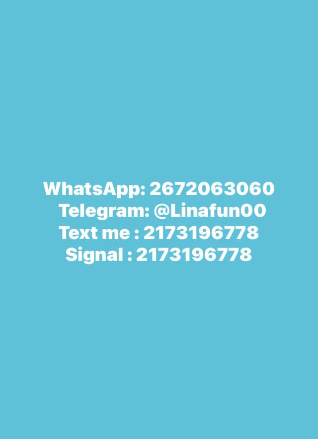 WhatsApp: 2672063060  Telegram : @Linafun00  Text me : 2173196778 ( I’m horny Fr cute and hard guys who’s ready to meet up an